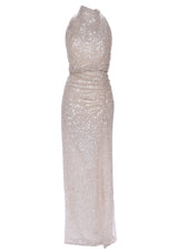 Alana High-Neck Open Back Maxi Dress