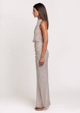 Alana High-Neck Open Back Maxi Dress
