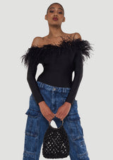 Ambra Ring-Handle Crystal Woven Handbag
