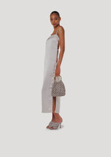 Ambra Ring-Handle Crystal Woven Handbag