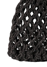 Ambra Ring-Handle Crystal Woven Handbag