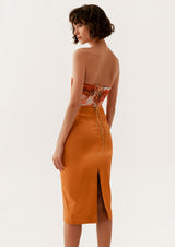 Apricot Pencil Skirt