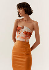 Apricot Pencil Skirt