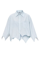 Asymmetric Cropped Cotton Shirt