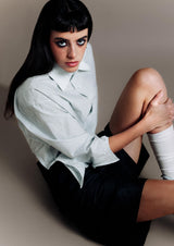 Asymmetric Cropped Cotton Shirt