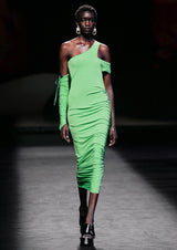 Asymmetric Knit Midi Dress