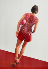 Attalea Fringed V-Neck Leather Vest