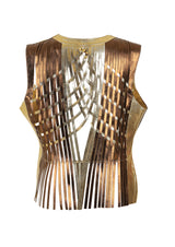 Attalea Fringed V-Neck Leather Vest