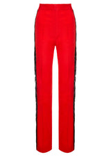 Beaded Fringe Gabardine Trousers