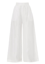 Calla Wide-Legged Silk Trousers