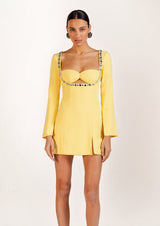 Celine Long-Sleeved Crystal Mini Dress