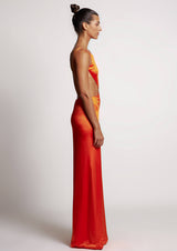 Coralee Cut-Out Crepe Satin Maxi Dress