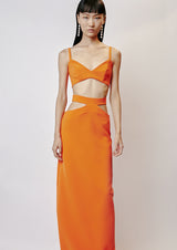 Cut-Out Crepe Maxi Skirt