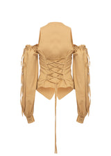 Cut-Out Shoulders Cotton Jacket