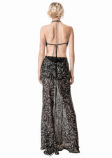 Cut-Out Silk Maxi Skirt