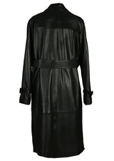 Dahlia Collared Leather Trench Coat