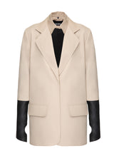 Detachable Collar Cotton-Mix Jacket