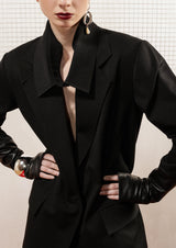 Detachable Collar Cotton-Mix Jacket