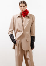 Detachable Collar Cotton-Mix Jacket