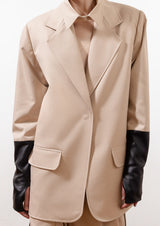 Detachable Collar Cotton-Mix Jacket