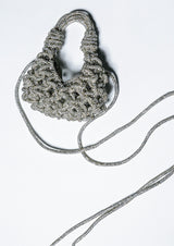 Diamond Crystal-Studded Micro Woven Handbag