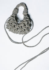 Diamond Crystal-Studded Micro Woven Handbag