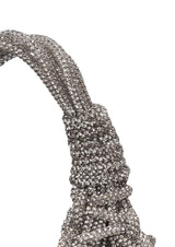 Diamond Crystal-Studded Micro Woven Handbag