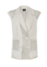 Ebony Laser Cut-Out Leather Vest