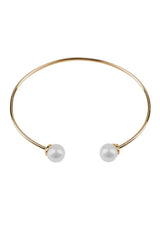 Filo Di Luna Pearl Gold Open Bracelet