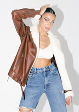 Gaia Shearling Leather Biker Jacket