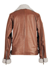 Gaia Shearling Leather Biker Jacket