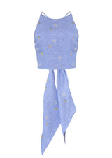 Gardenia Embroidered Linen Top