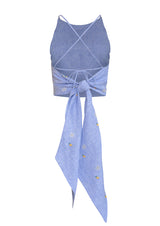 Gardenia Embroidered Linen Top