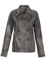 Gianna Double-Breasted Washed Leather Blazer
