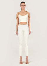 Gold Thread Embroidered Tweed Trousers