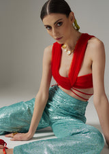 Hand-Draped Asymmetrical Crop Top
