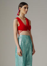 Hand-Draped Asymmetrical Crop Top