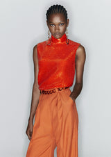 High-Neck Sequinned Vest Top