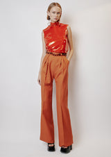 High-Neck Sequinned Vest Top
