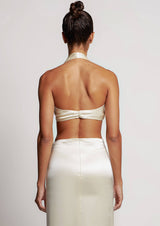 Idya Silk Halter Crop Top