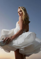 L'Etoile Du Sud Layered Linen-Silk Mini Dress