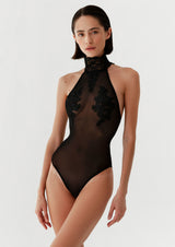 La Musa - Transparent Mesh Lace Bodysuit