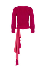 Laila Silk Draped Wrap Blouse