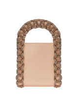 Layla Rectangular Crystal-Studded Woven Handle Handbag