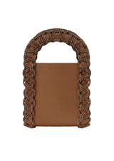 Layla Rectangular Crystal-Studded Woven Handle Handbag