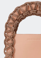 Layla Rectangular Crystal-Studded Woven Handle Handbag