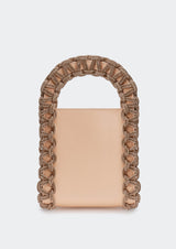Layla Rectangular Crystal-Studded Woven Handle Handbag