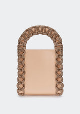 Layla Rectangular Crystal-Studded Woven Handle Handbag