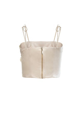 Marigold Floral Silk Crop Top