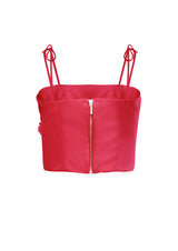 Marigold Floral Silk Crop Top